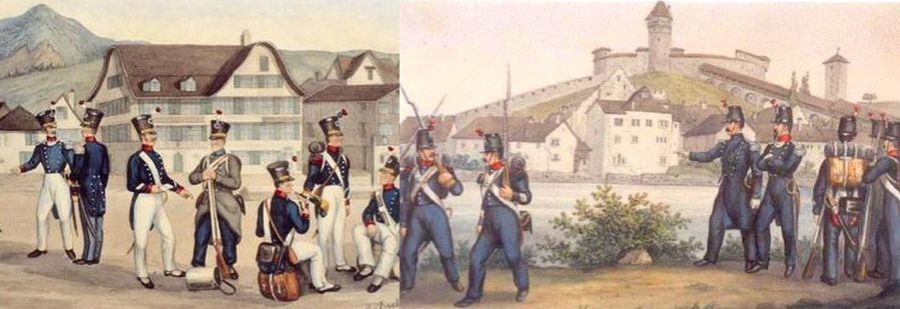 eidgenössische Truppen etwa 1850